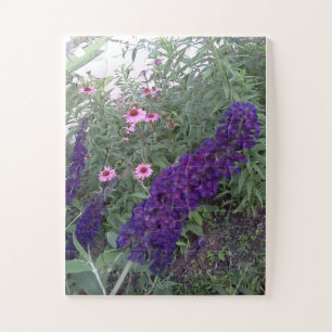 Butterfly Bush and Purple Cone Flower Jigsaw Puzzl Puzzle