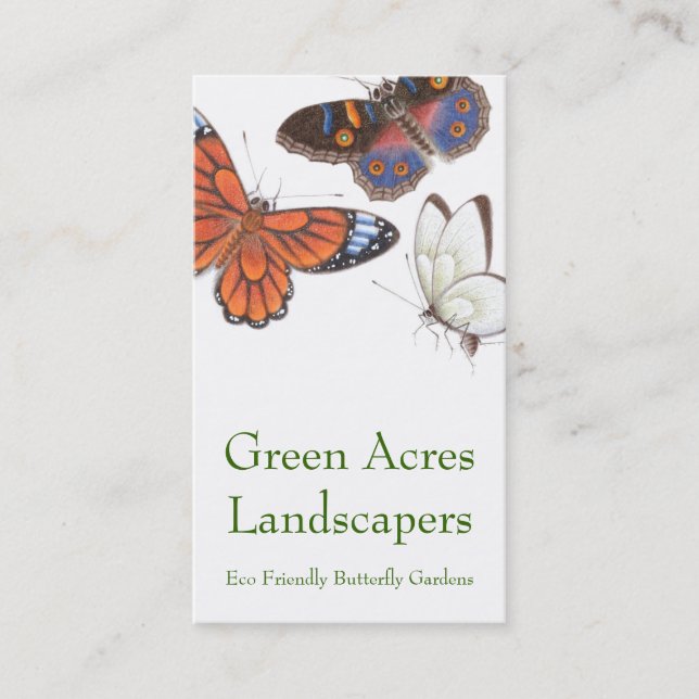Butterfly Business Card - Landscaper and Gardener (Front)