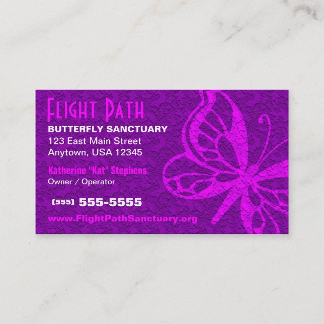 Butterfly Business Card - Purple (Front)