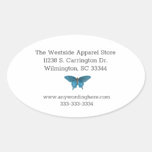 Butterfly Business Crafts Store Promotional Mailer Oval Sticker