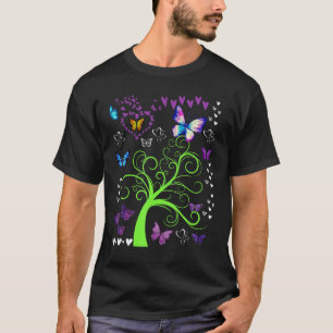 Butterfly  Butterflies Circle The Trees Fun Three T-Shirt