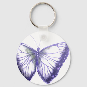 Butterfly Button Keychain