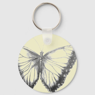 Butterfly Button Keychain