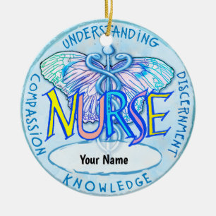 Butterfly caduceus nurse  ceramic tree decoration