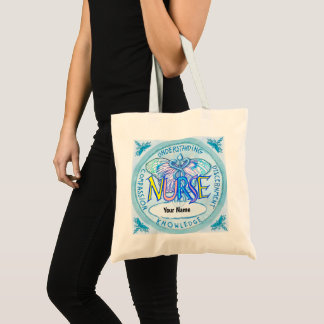 Butterfly caduceus nurse tote bag