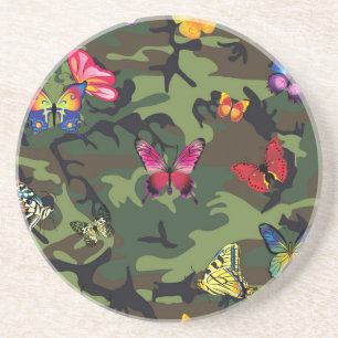 butterfly camouflage coaster