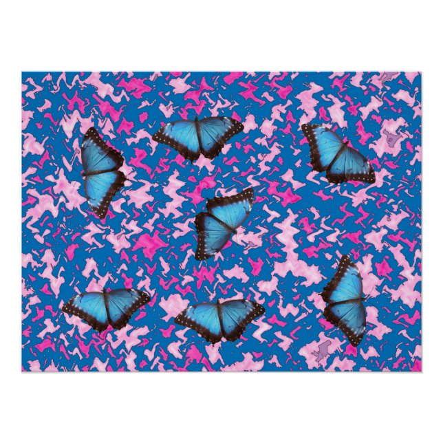 Butterfly Camouflage Pattern Office Peace Destiny Poster (Front)