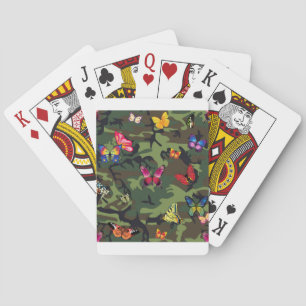 butterfly camouflage playing cards