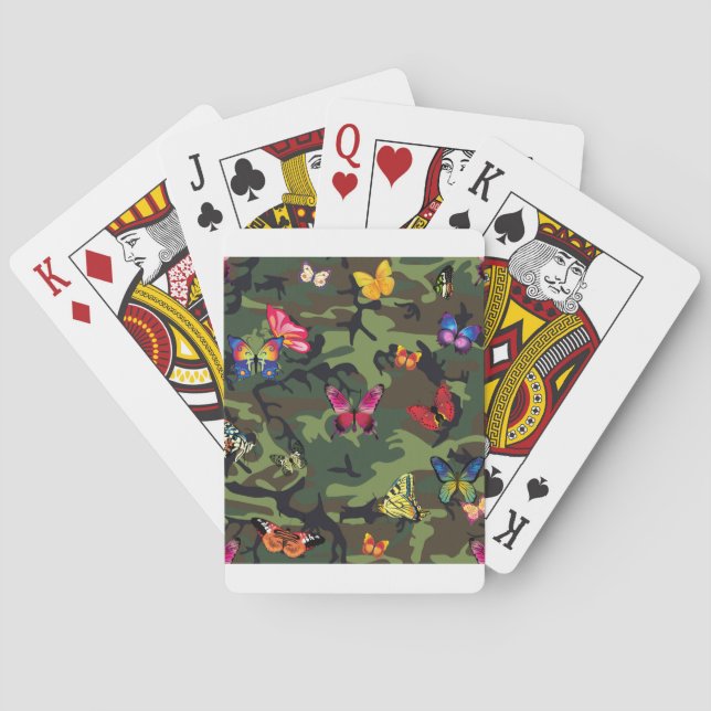 butterfly camouflage playing cards (Back)