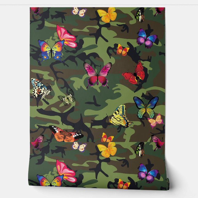 butterfly camouflage wallpaper (Unrolling)