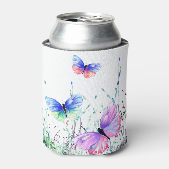 Butterfly Can Cooler Colourful Butterflies Flying (Can Front)