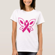 Butterfly Cancer Ribbon Pink Colour