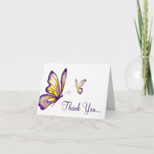 Butterfly Cards Purple Watercolor Thank You Note