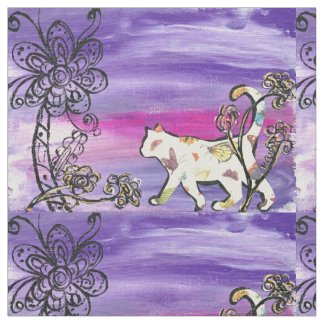Butterfly Cat Fabric