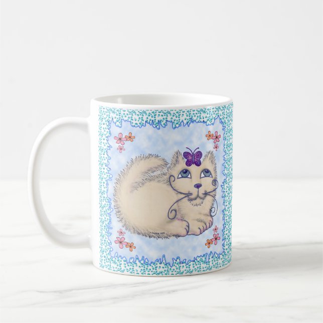Butterfly Cat  mug (Left)