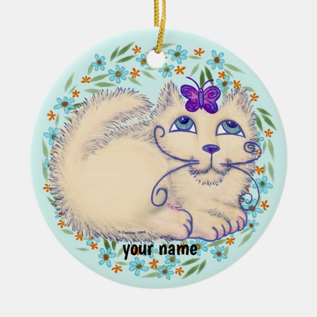 Butterfly Cat Ornament (Front)