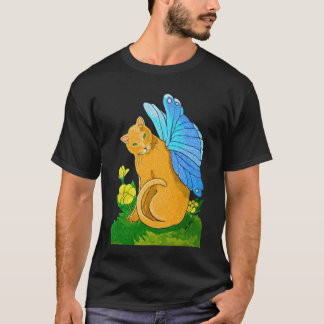 Butterfly Cat T-shirt (dark design)