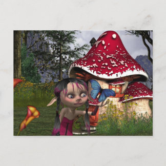 butterfly catching postcard