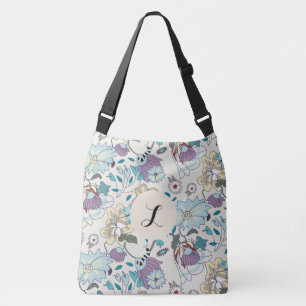 Butterfly caterpillar flowers bag tan