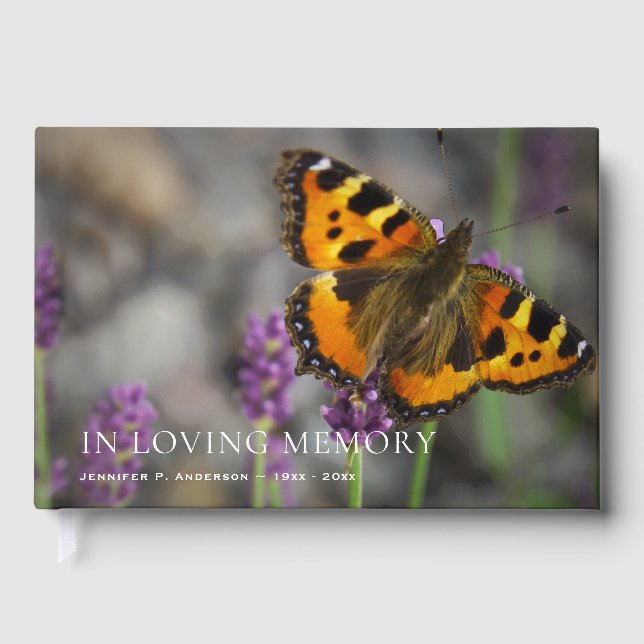 Butterfly Celebration of Life Guest Book (Front)