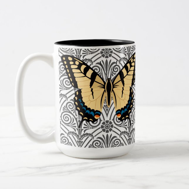 Butterfly Centre of Attention Two-Tone Coffee Mug (Left)