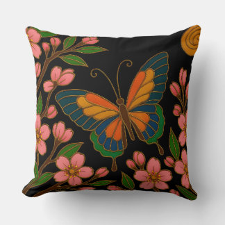 Butterfly Cherry Blossom Moon Cushion
