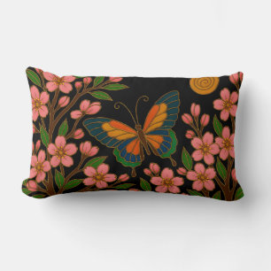 Butterfly Cherry Blossom Moon Lumbar Cushion