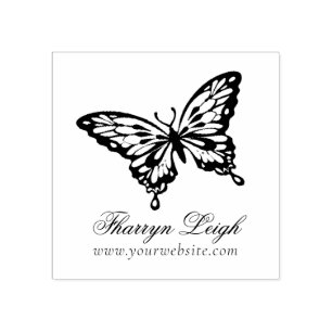 Butterfly Chic Branding   Modern Professional Rubber Stamp