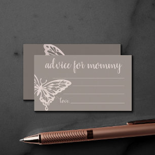 Butterfly Chic Shower   Blush Taupe Advice for Mum Enclosure Card