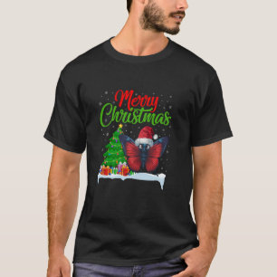Butterfly Christmas Tree Lights Funny Xmas Butterf T-Shirt