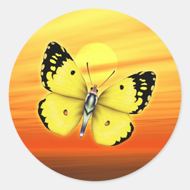 Butterfly Classic Round Sticker (Front)
