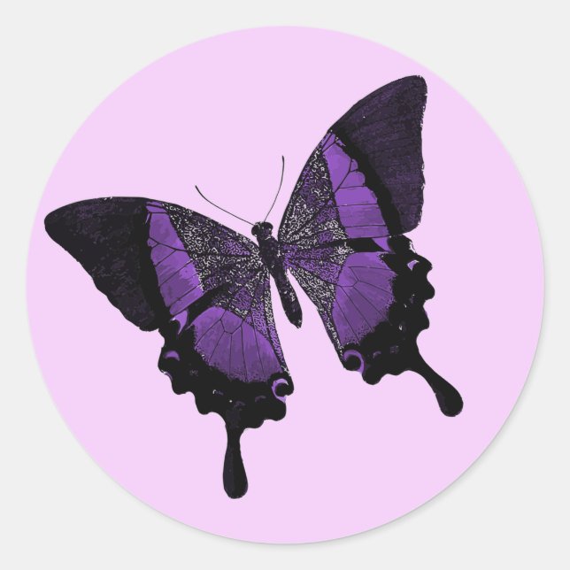 Butterfly Classic Round Sticker (Front)