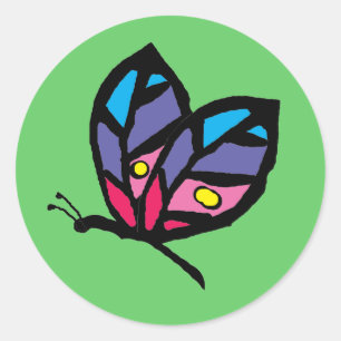 butterfly classic round sticker