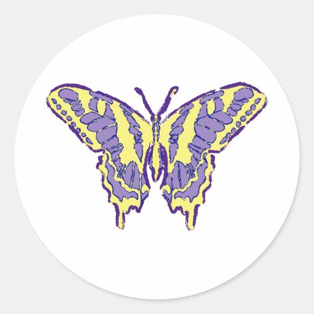 Butterfly Classic Round Sticker (Front)