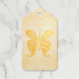 Butterfly Classic Round Sticker Ceramic Ornament Gift Tags