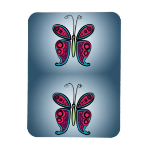 Butterfly Classic Round Sticker Ceramic Ornament Magnet