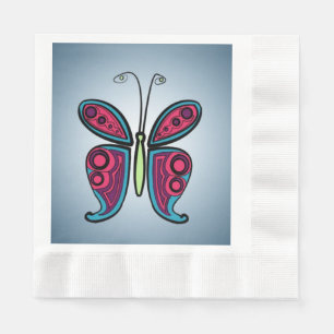 Butterfly Classic Round Sticker Ceramic Ornament Napkin