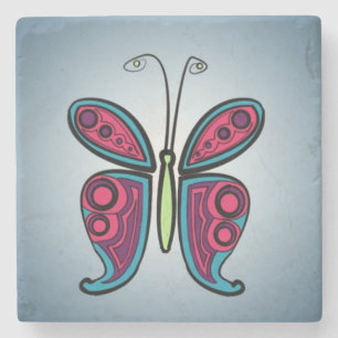 Butterfly Classic Round Sticker Ceramic Ornament Stone Coaster