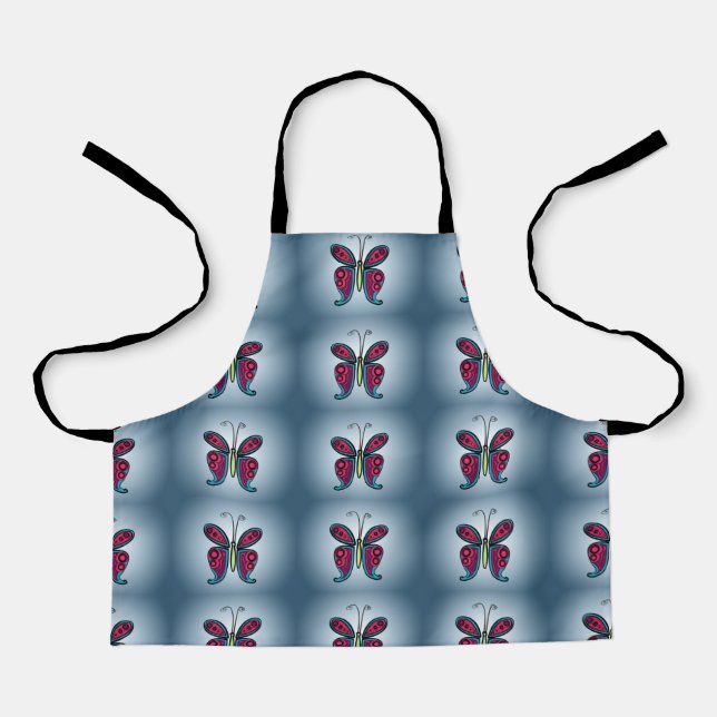 Butterfly Classic Round Sticker Table Number Apron (Front)