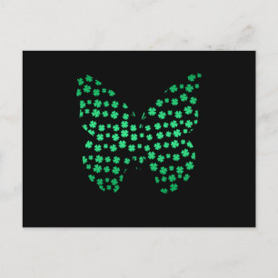 Butterfly Clover Irish St Patricks Day Shamrock Postcard