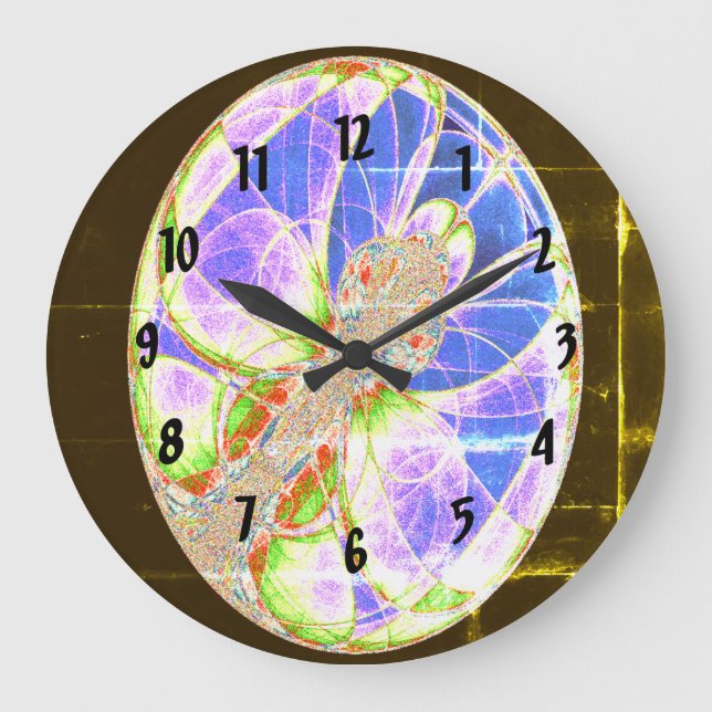 Butterfly Cocoon Fractal Large Clock (Front)