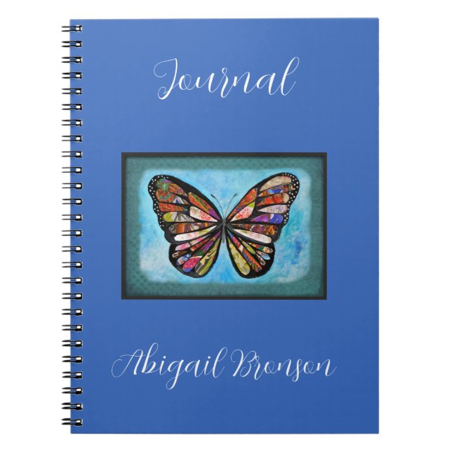 Butterfly Collage Art Customizable Name Title Notebook (Front)