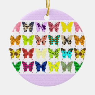 Butterfly Collage Ceramic Tree Decoration