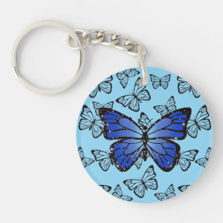 Butterfly Collage Glittery Design Key Ring