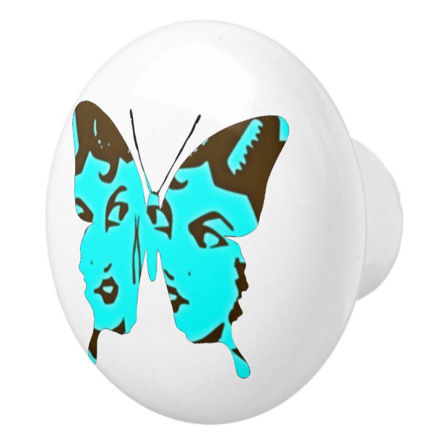 Butterfly Collage Kindred Spirits Ceramic Knob (Right)