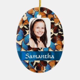 Butterfly collage photo template ceramic tree decoration