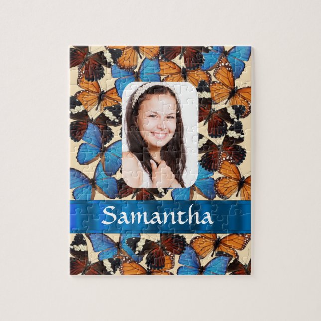 Butterfly collage photo template jigsaw puzzle (Vertical)