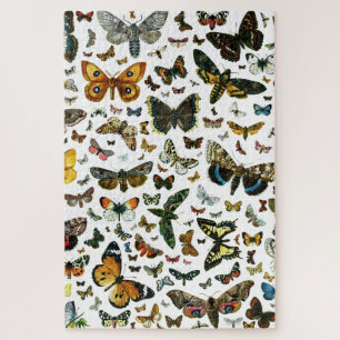 Butterfly Collage - scores of butterflies & moths Jigsaw Puzzle