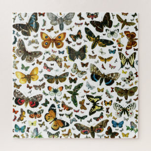 Butterfly Collage - scores of butterflies & moths Jigsaw Puzzle