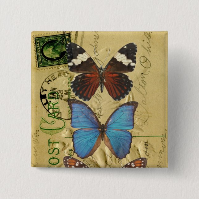 Butterfly collection 15 cm square badge (Front)